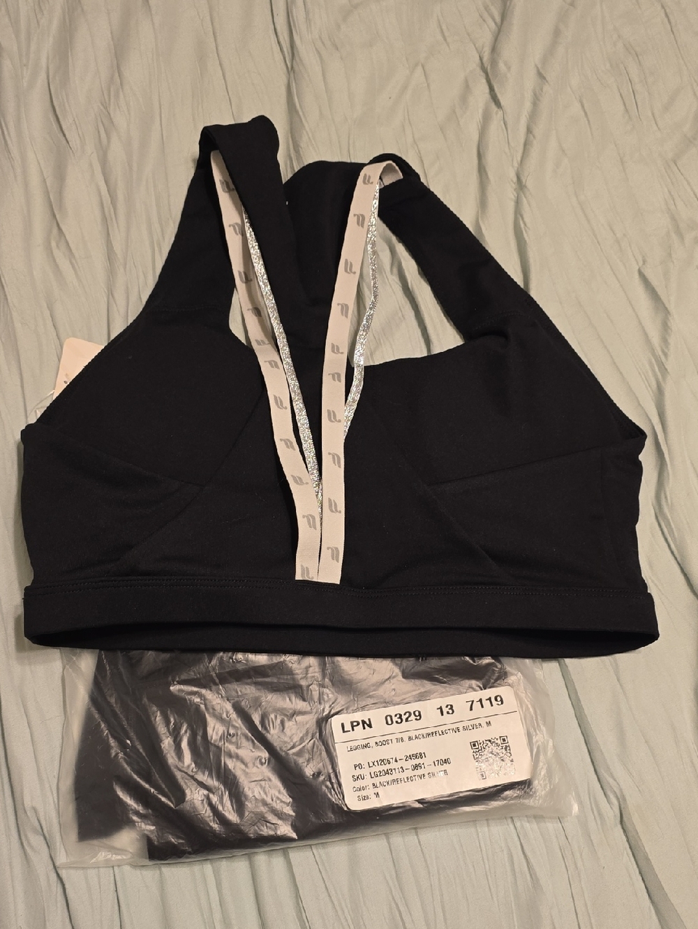 Fabletics Set Black With Reflectice Silver